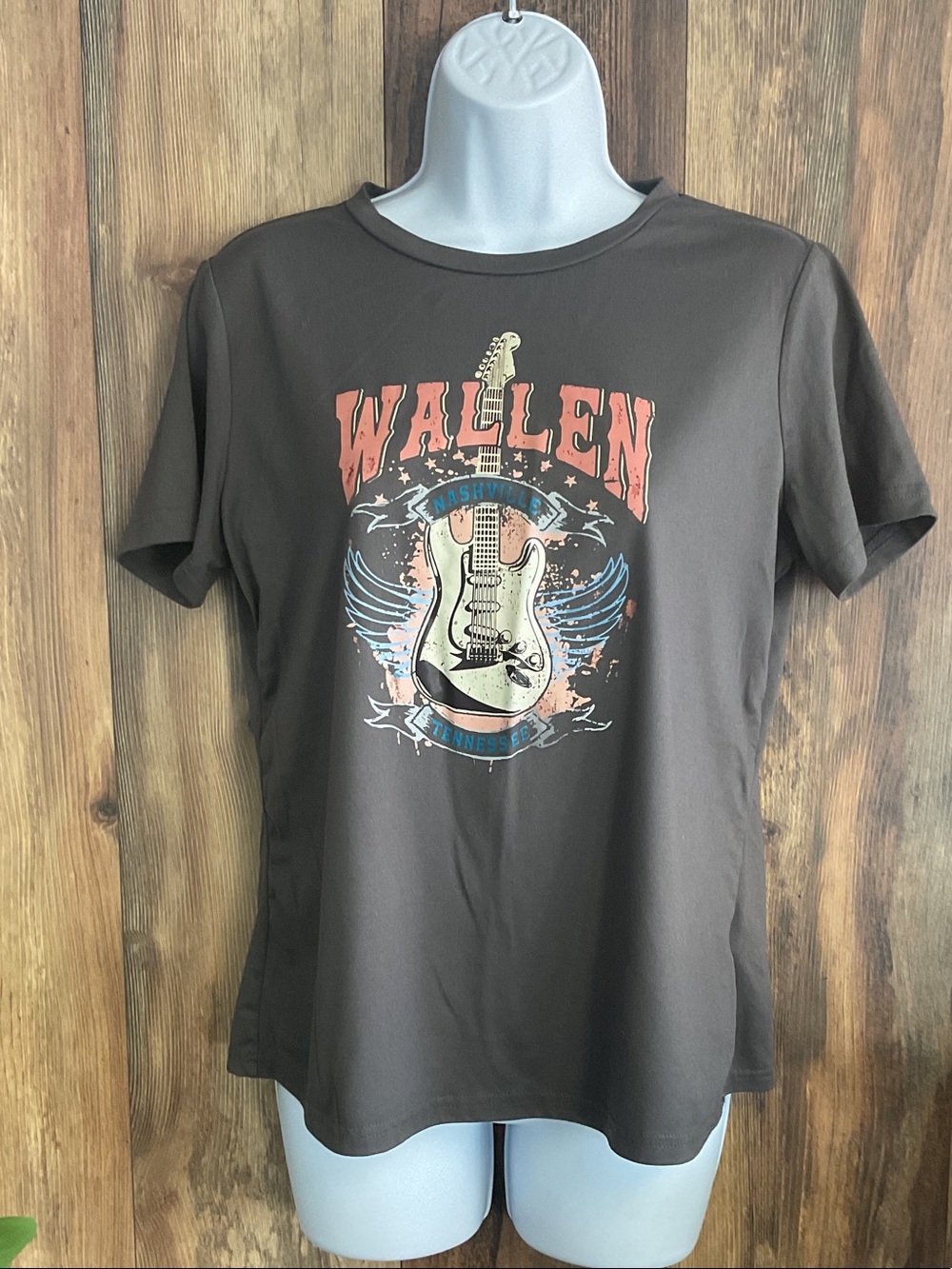SHEIN Graphic Guitar Morgan Wallen Nashville Tee M        C287